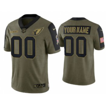 Men's Olive Arizona Cardinals ACTIVE PLAYER Custom 2021 Salute To Service Limited Stitched Jersey