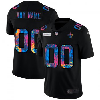 New Orleans Saints Custom Men's Nike Multi-Color Black 2020 NFL Crucial Catch Vapor Untouchable Limited Jersey