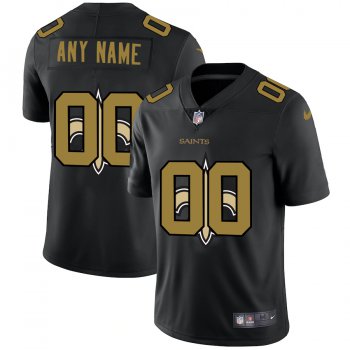 New Orleans Saints Custom Men's Nike Team Logo Dual Overlap Limited NFL Jersey Black