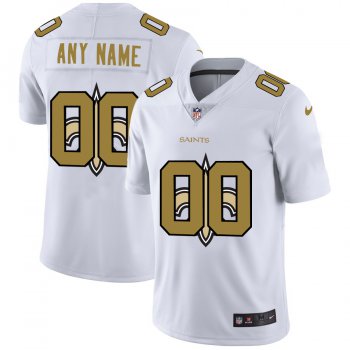 Nike New Orleans Saints Customized White Team Big Logo Vapor Untouchable Limited Jersey
