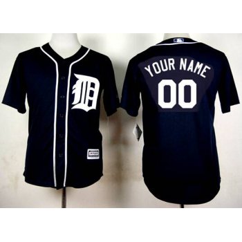 Men's Detroit Tigers Customized 2015 Navy Blue Jersey