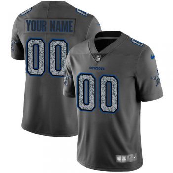Men's Nike Dallas Cowboys NFL Customized Gray Static Vapor Untouchable Limited NFL Jersey