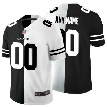 Nike New Orleans Saints Customized Black And White Split Vapor Untouchable Limited Jersey