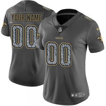 Women's Nike New Orleans Saints Customized Gray Static Vapor Untouchable Jersey