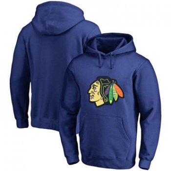 Chicago Blackhawks Blue Men's Customized All Stitched Pullover Hoodie