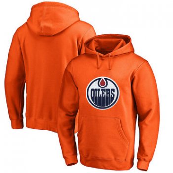 Edmonton Oilers Orange Men's Customized All Stitched Pullover Hoodie
