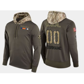 Nike Islanders Men's Customized Olive Salute To Service Pullover Hoodie