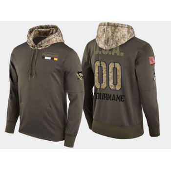 Nike Penguins Men's Customized Olive Salute To Service Pullover Hoodie