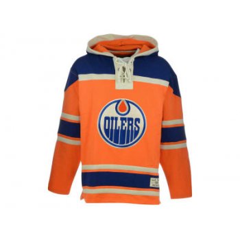 Oilers Orange Men's Customized Hooded Sweatshirt