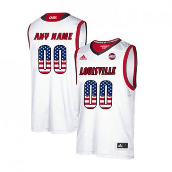 Louisville Cardinals Customized White USA Flag College Basketball Jersey