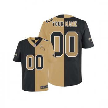 Nike New Orleans Saints Men's Customized Elite Team Gold Two Tone Jersey