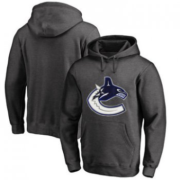 Vancouver Canucks Dark Gray Men's Customized All Stitched Pullover Hoodie