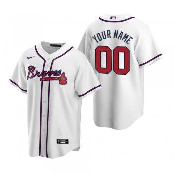 Men's Atlanta Braves Custom Nike White 2020 Stitched MLB Cool Base Home Jersey