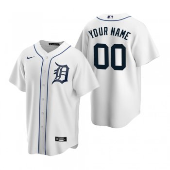 Men's Detroit Tigers Custom Nike White Stitched MLB Cool Base Home Jersey