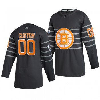 Men's 2020 NHL All-Star Game Boston Bruins Custom Authentic adidas Gray Jersey