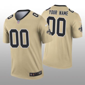 Men's New Orleans Saints Custom Gold Inverted Legend Jersey
