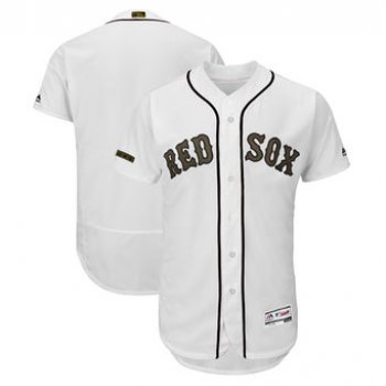 Men's Boston Red Sox Majestic White 2018 Memorial Day Authentic Collection Flex Base Team Custom Jersey