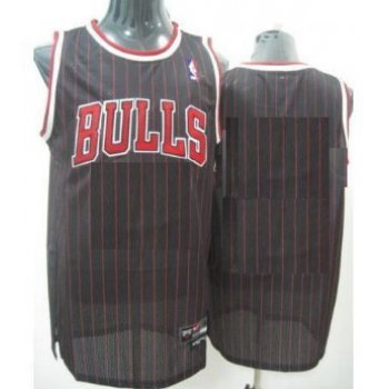 Mens Chicago Bulls Customized Black Pinstripe Jersey