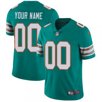 Men's Nike Miami Dolphins Alternate Aqua Green Stitched Customized Vapor Untouchable Limited NFL Jersey