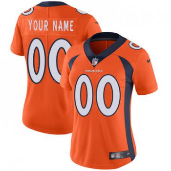 Women's Nike Denver Broncos Home Orange Customized Vapor Untouchable Player Limited Jersey