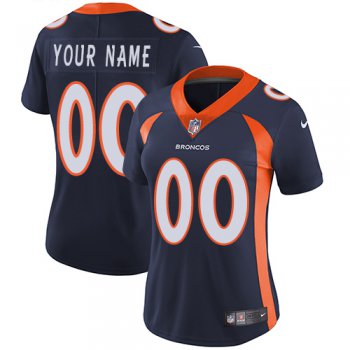 Women's Nike Denver Broncos Navy Customized Vapor Untouchable Player Limited Jersey