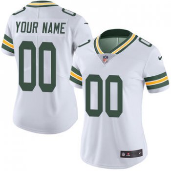 Women's Nike Green Bay Packers Road White Customized Vapor Untouchable Player Limited Jersey