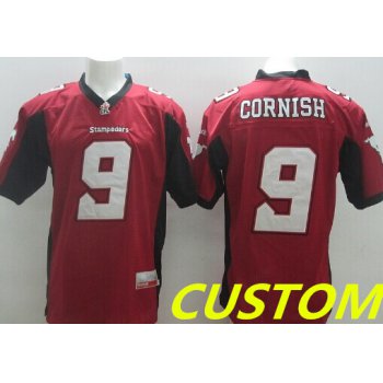 Custom CFL Calgary Stampeders Red Jersey