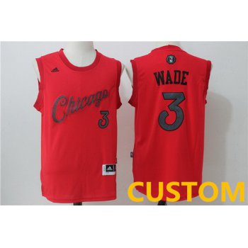 Custom Men's Chicago Bulls adidas Red 2016 Christmas Day Stitched NBA Swingman Jersey