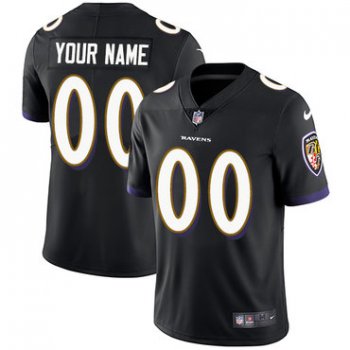 Men's Nike Baltimore Ravens Black Customized Vapor Untouchable Player Limited Jersey