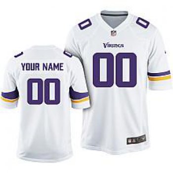 Kids' Nike Minnesota Vikings Customized White Game Jersey