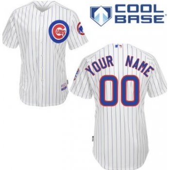 Men's Chicago Cubs Customized White Pinstripe Jersey