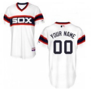 Men's Chicago White Sox Customized White Throwback Jersey