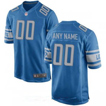Men's Detroit Lions Nike Blue Custom Team Color Game Jersey