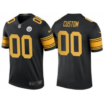 Men's Pittsburgh Steelers Black Custom Color Rush Legend NFL Nike Limited Jersey