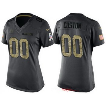 Women's Dallas Cowboys Custom Anthracite Camo 2016 Salute To Service Veterans Day NFL Nike Limited Jersey