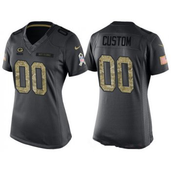Women's Green Bay Packers Custom Anthracite Camo 2016 Salute To Service Veterans Day NFL Nike Limited Jersey