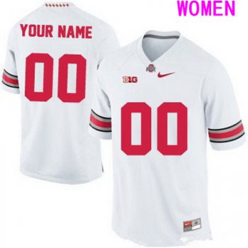 Women's Ohio State Buckeyes Custom College Football Nike Limited Jersey - 2015 White