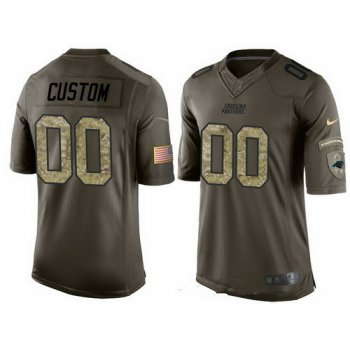 Youth Carolina Panthers Custom Olive Camo Salute To Service Veterans Day NFL Nike Limited Jersey