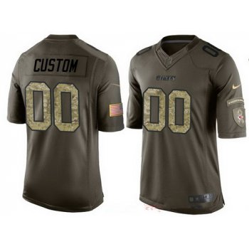 Youth Kansas City Chiefs Custom Olive Camo Salute To Service Veterans Day NFL Nike Limited Jersey