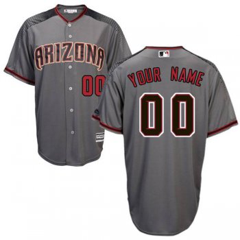 Mens Arizona Diamondbacks Gray With Brick Customized Majestic MLB Collection Jersey