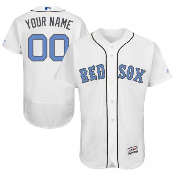 Mens Boston Red Sox 2016 Fathers Day Fashion White Customized Flexbase Majestic MLB Collection Jersey