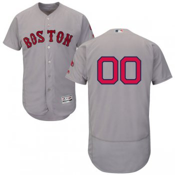 Mens Boston Red Sox Grey Customized Flexbase Majestic MLB Collection Jersey