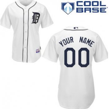 Men's Detroit Tigers Customized White Jersey