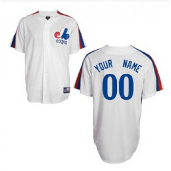 Men's Montreal Expos Customized 1982 White Mitchell & Ness Jersey