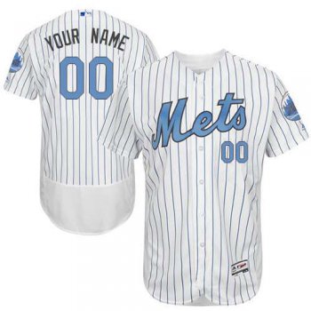 Mens New York Mets 2016 Fathers Day Fashion White Customized Flexbase Majestic MLB Collection Jersey