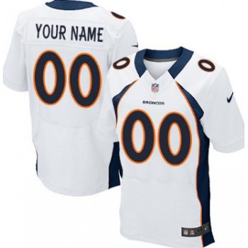 Men's Nike Denver Broncos Customized White Elite Jersey