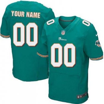 Men's Nike Miami Dolphins Customized Green Elite Jersey