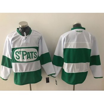 Men's Toronto Maple Leafs Custom Reebok White 2017 St. Patrick's Day Green Hockey Jersey
