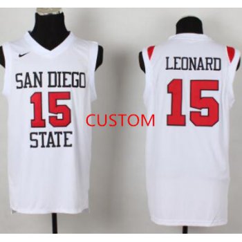 Men's San Diego State University Basketball White Custom Jersey