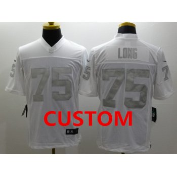 Nike Custom Oakland Raiders (number and name color Silver) White Limited Jersey